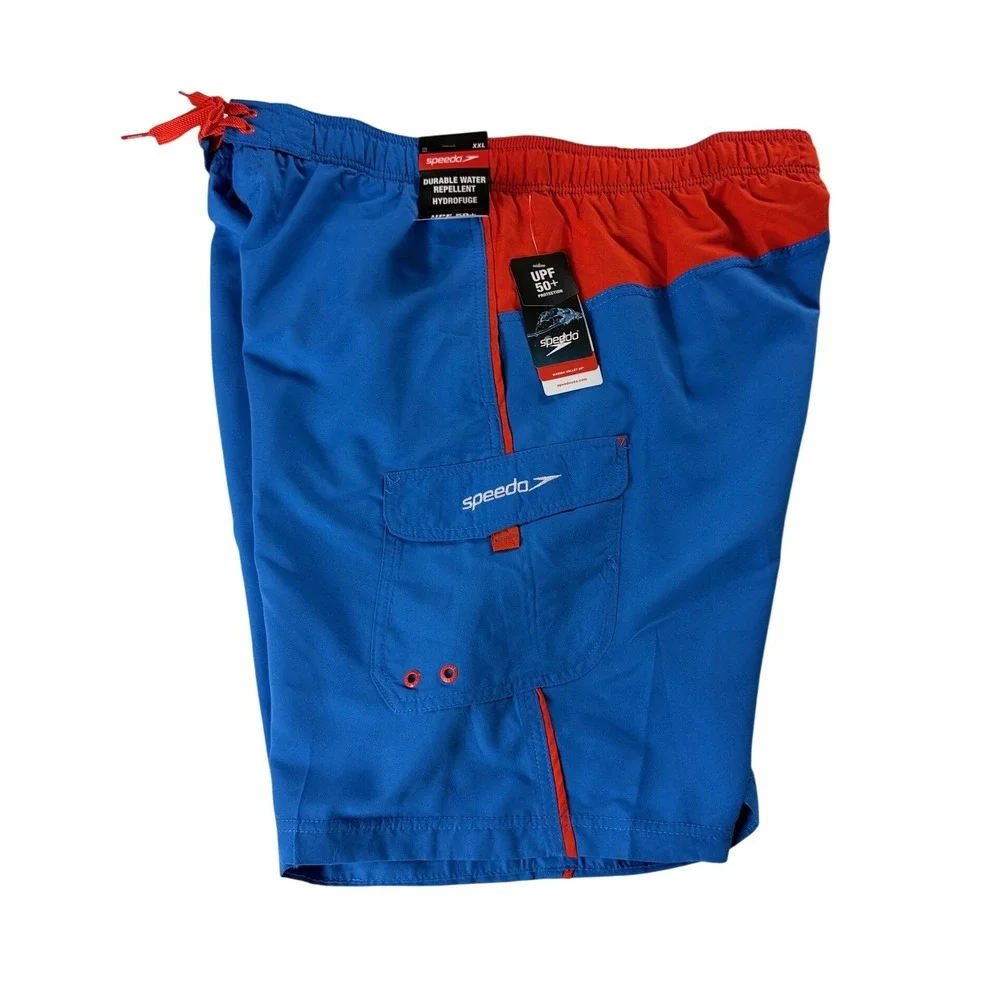 Speedo Marina Volley 20 Swim Trunks XXL Palace Blue Red UPF‎ 50+ New 7784077421